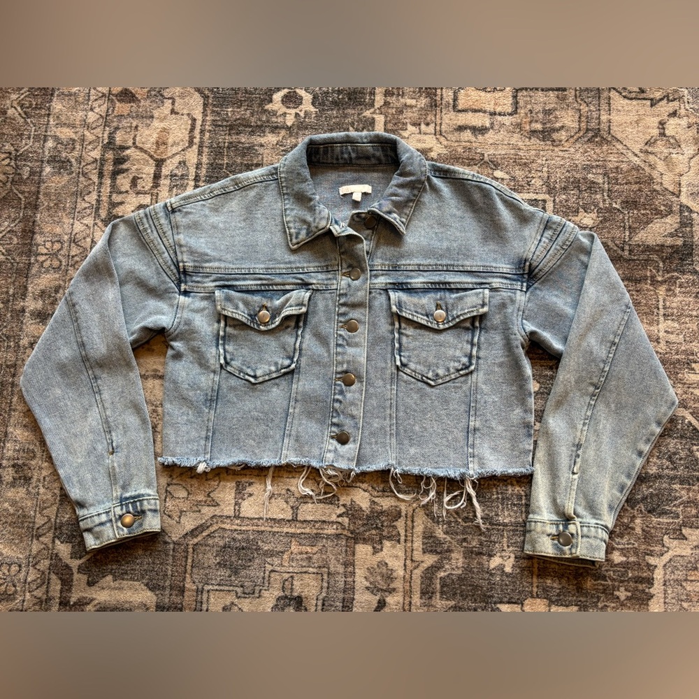 Gianni Bini GB Blue Jean Denim Cropped‎ Jacket Women’s Size Small